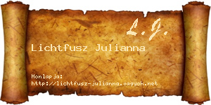Lichtfusz Julianna névjegykártya
